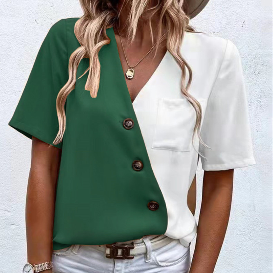 Dames Blouse Colorblock Stijl