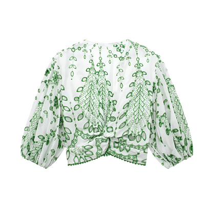Luchtige Co-ord Set met Geborduurde Details voor Vrouw