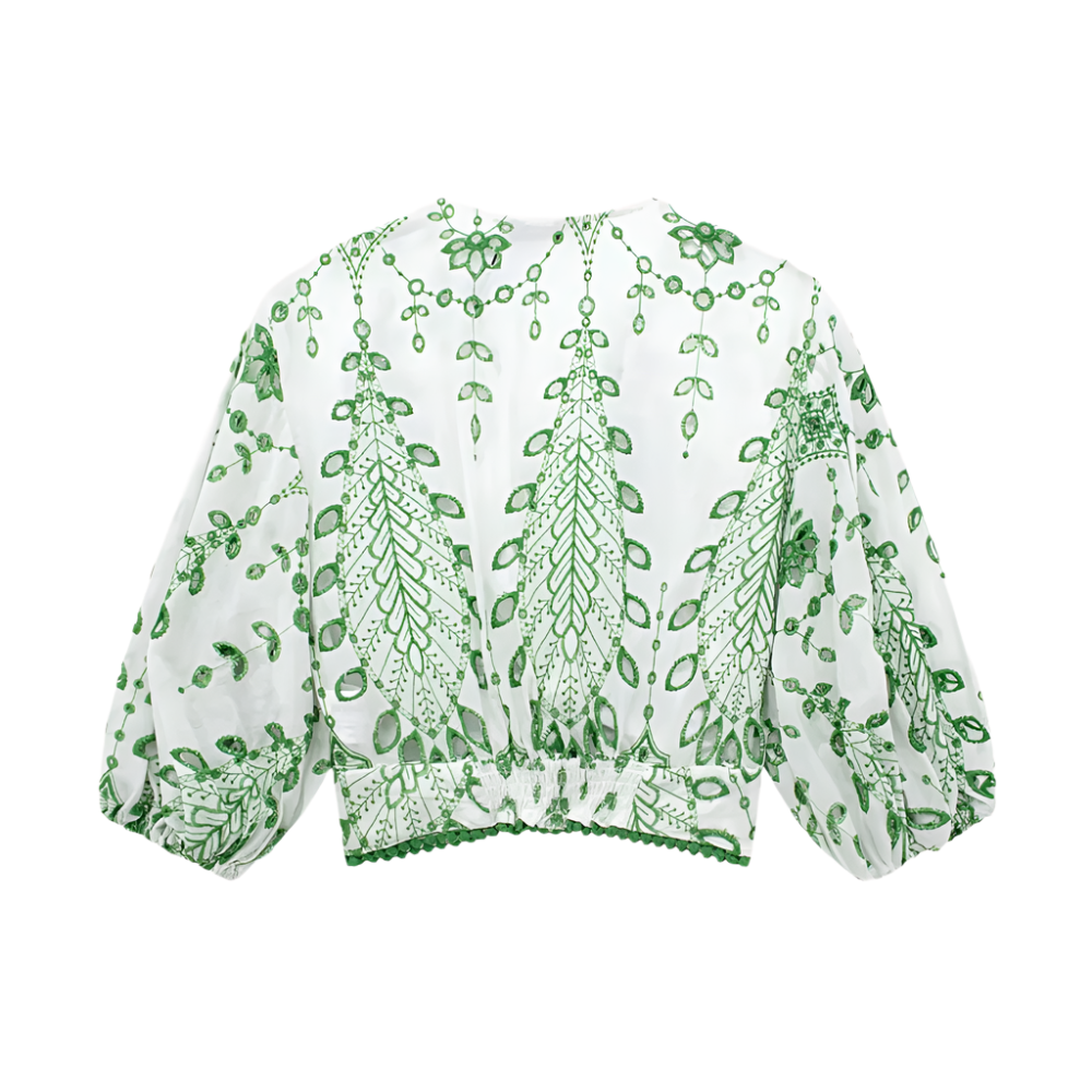 Luchtige Co-ord Set met Geborduurde Details voor Vrouw