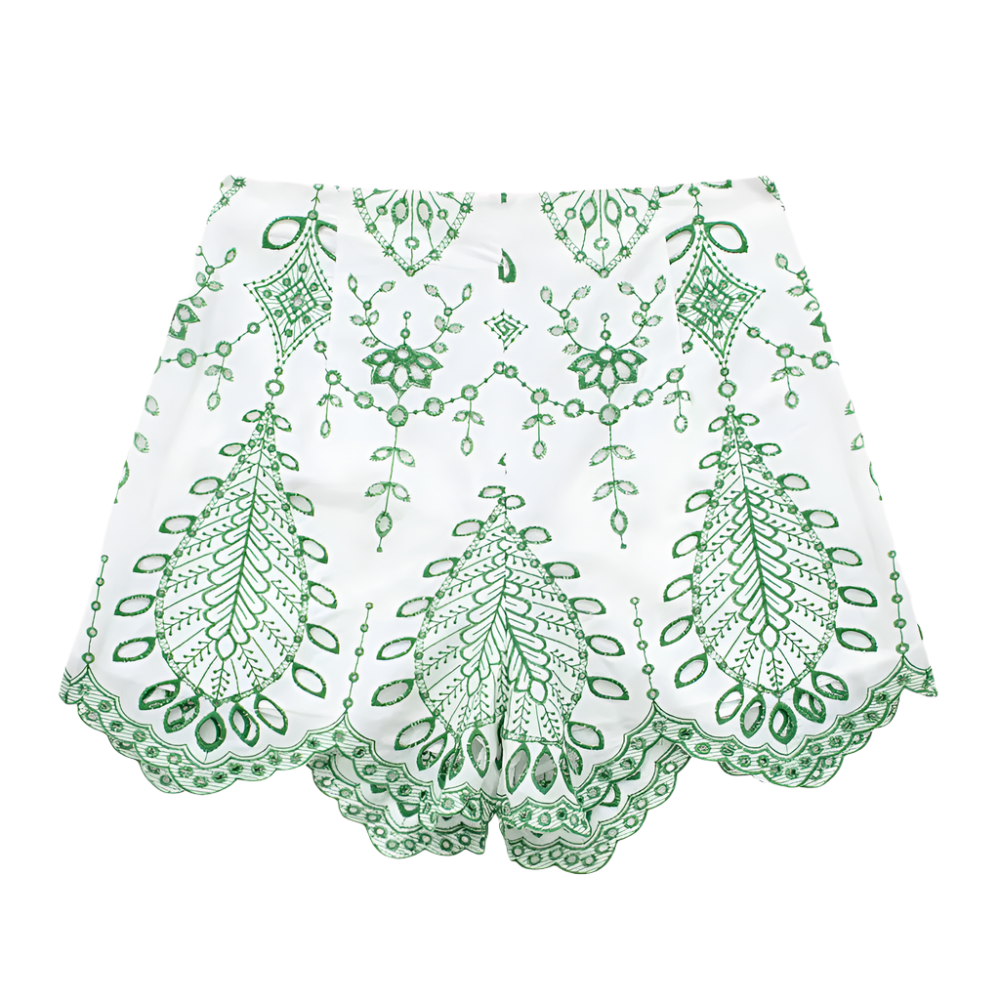Luchtige Co-ord Set met Geborduurde Details voor Vrouw