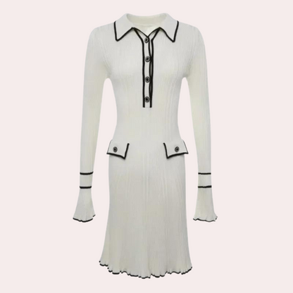 Jurk met Lange Mouwen Stijlvol Elegante Vrouwelijke Jurk