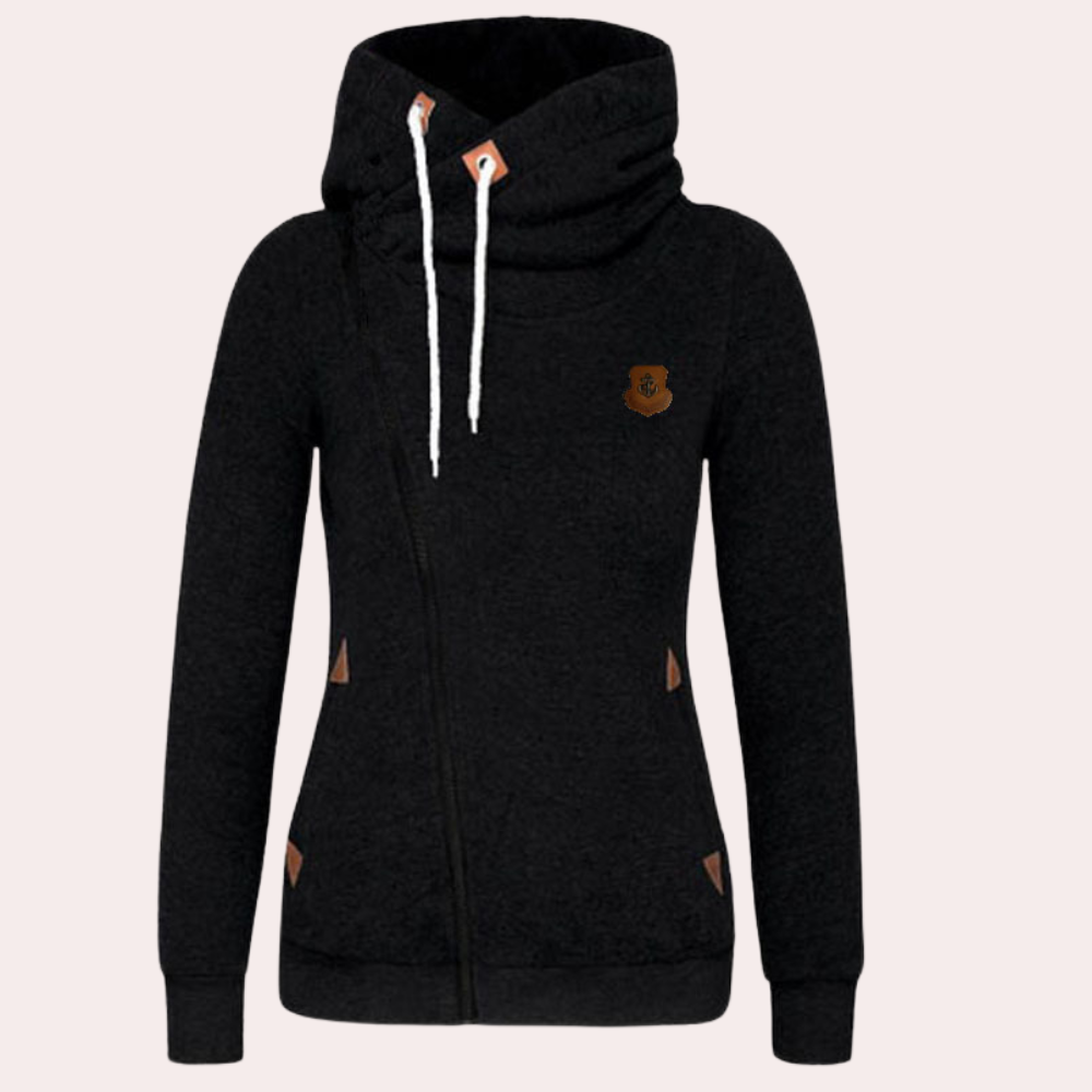 Dames Hoodie Warm met Kruiskraag Zacht en Comfortabel