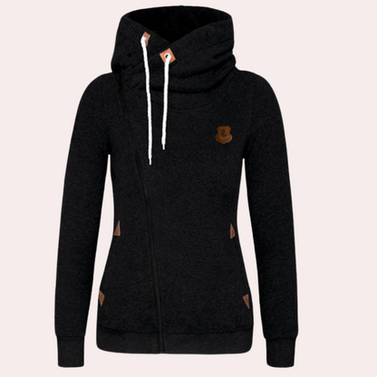 Dames Hoodie Warm met Kruiskraag Zacht en Comfortabel