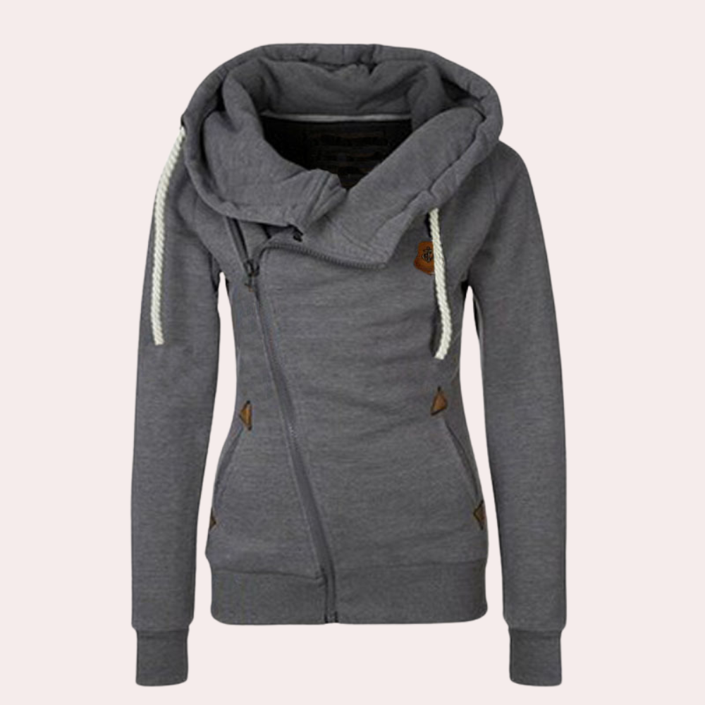 Dames Hoodie Warm met Kruiskraag Zacht en Comfortabel