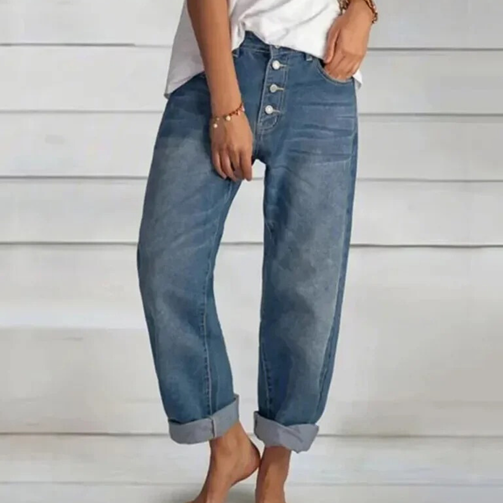 Dames High-Waist Jeans Modieus Elvira Stijl