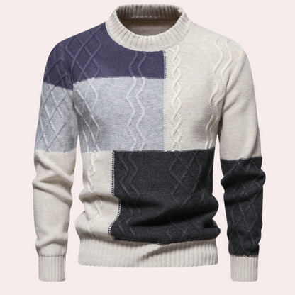 Heren Casual Gebreide Trui met Ronde Hals – Slim Fit voor Herfst en Winter