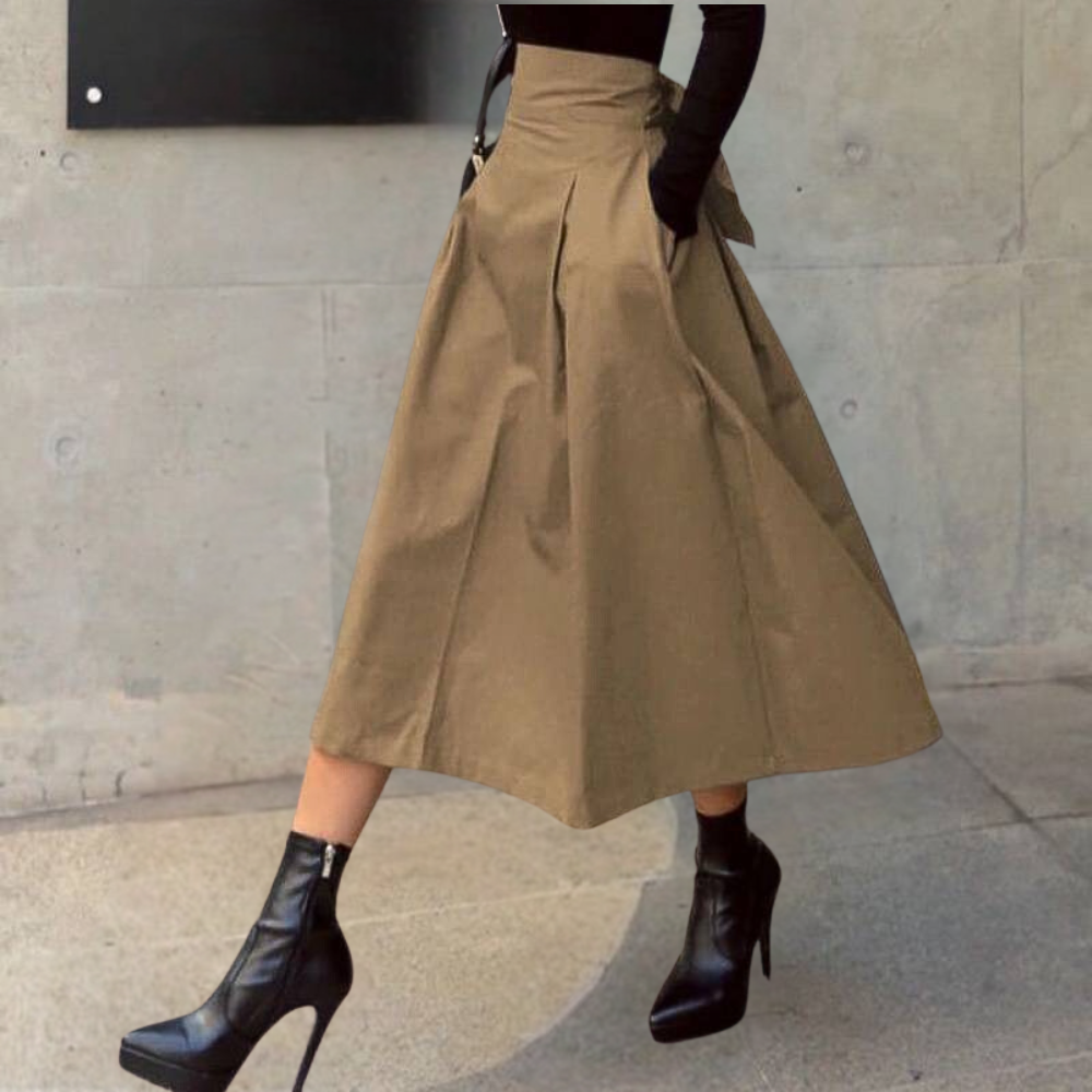 Hoge Taille Rok met Strik Detail Elina