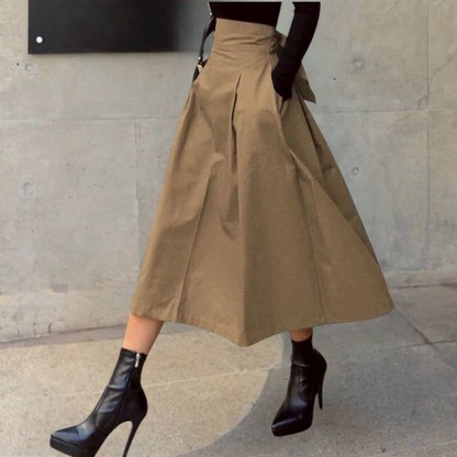Hoge Taille Rok met Strik Detail Elina