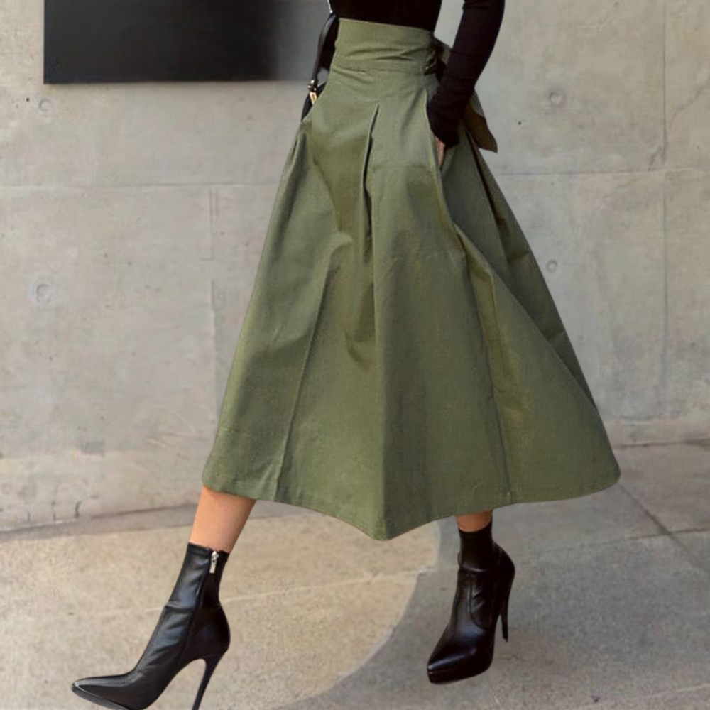 Hoge Taille Rok met Strik Detail Elina