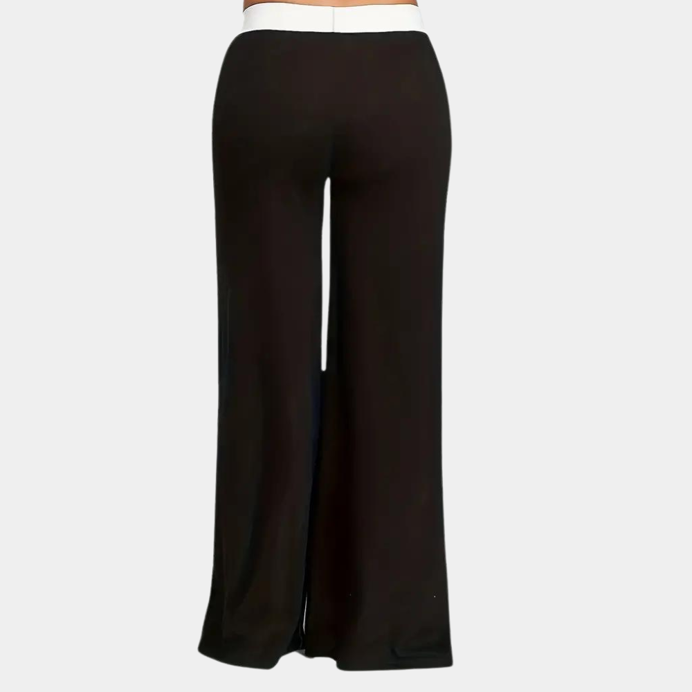 Dames Broek Flared Model met Contrasterende Strepen