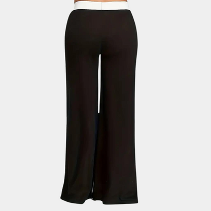 Dames Broek Flared Model met Contrasterende Strepen