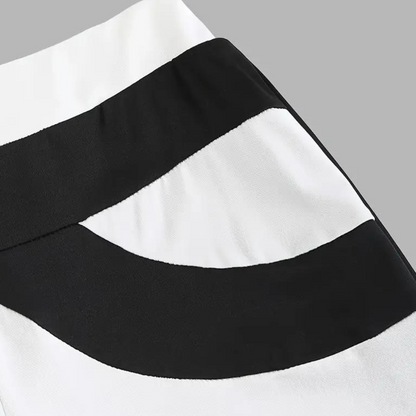 Dames Broek Flared Model met Contrasterende Strepen