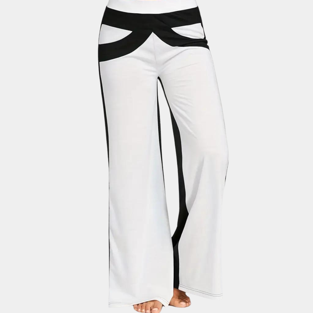 Dames Broek Flared Model met Contrasterende Strepen