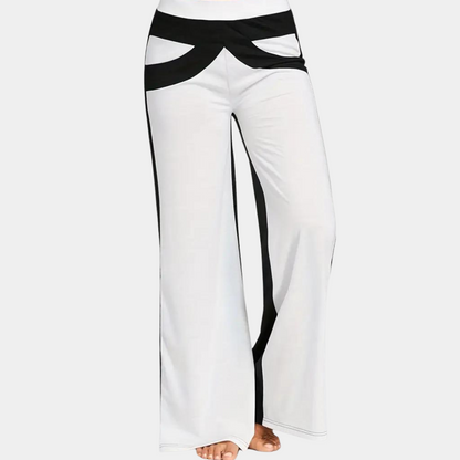 Dames Broek Flared Model met Contrasterende Strepen