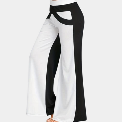 Dames Broek Flared Model met Contrasterende Strepen