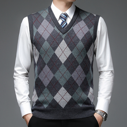 Heren Spencer Argyle Patroon Stijlvol en Warm - Mode Vibes