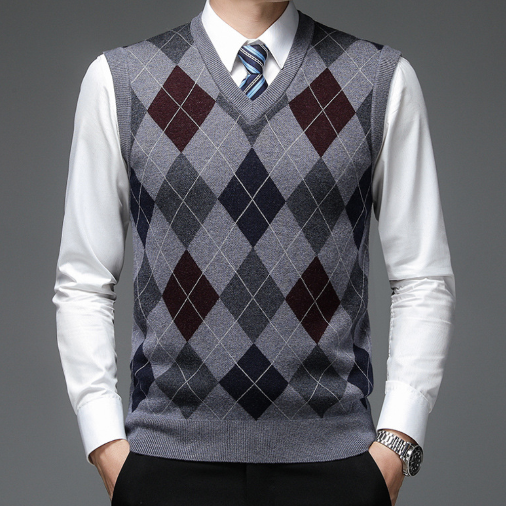 Heren Spencer Argyle Patroon Stijlvol en Warm