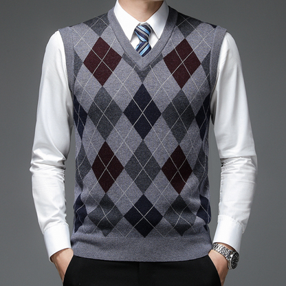 Heren Spencer Argyle Patroon Stijlvol en Warm