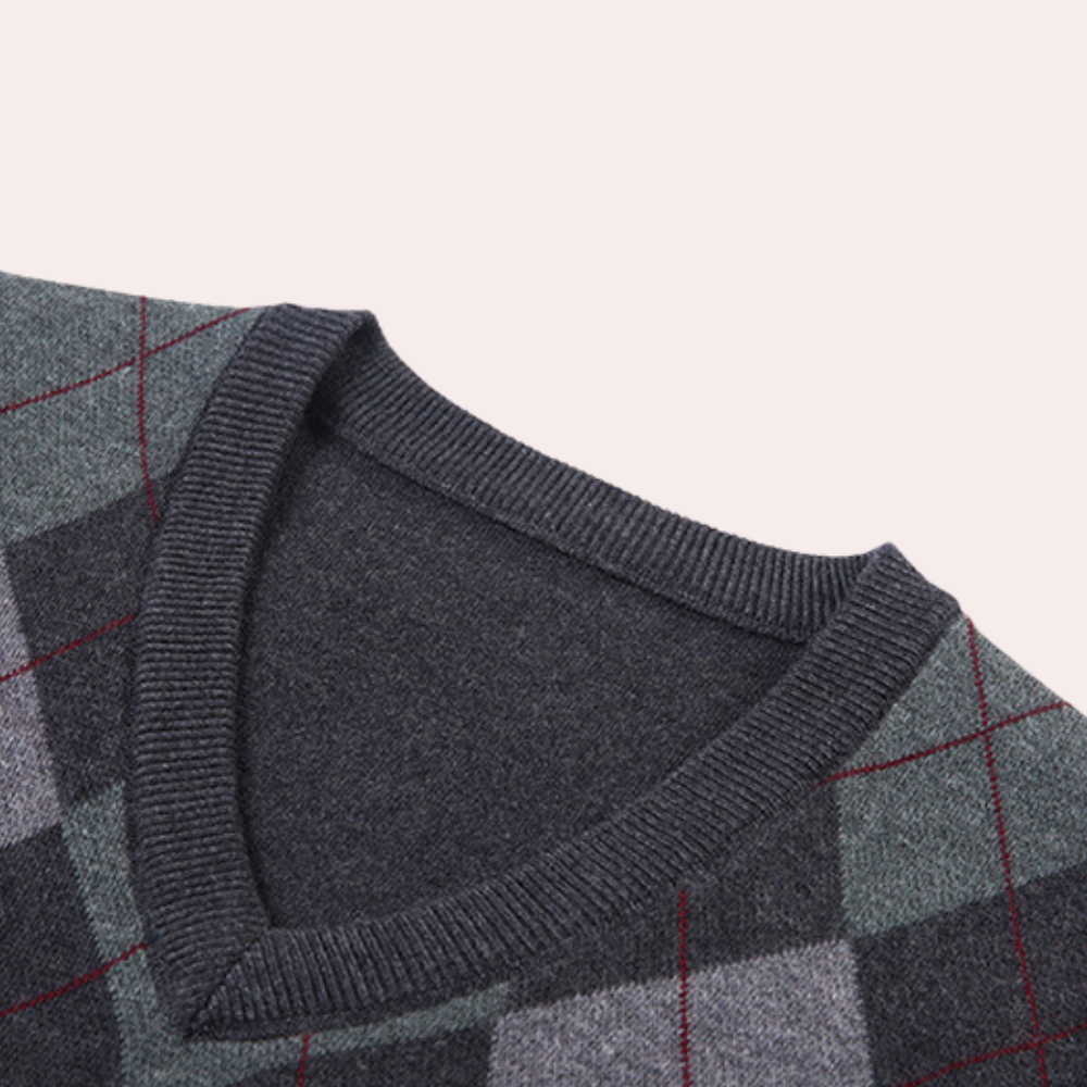 Heren Spencer Argyle Patroon Stijlvol en Warm