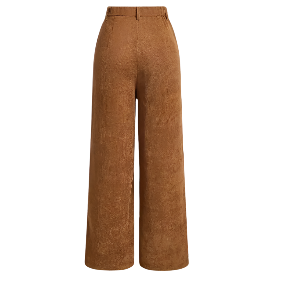 Ribfluwelen High Waist Broek Wijde Pijpen voor Vrouw