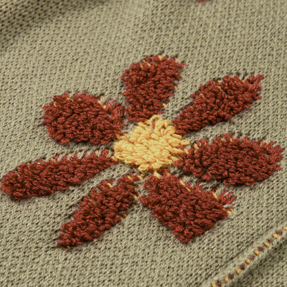 Gebreide Trui met Grote Bloemmotieven