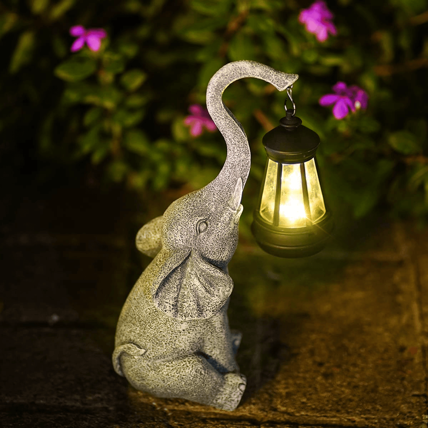 Tuinlamp Zonnelamp met Warme Gloed Elephant Design