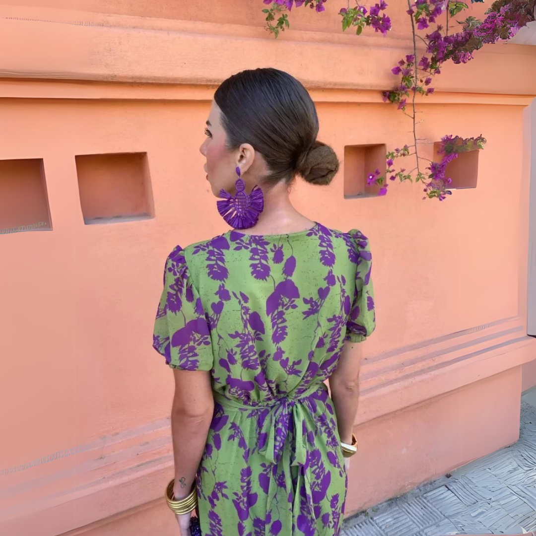 Dames Midi-jurk Bloemenprint Vrouwelijk Model