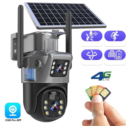 Draadloze 4K Beveiligingscamera met Zonnepanelen en Nachtzicht