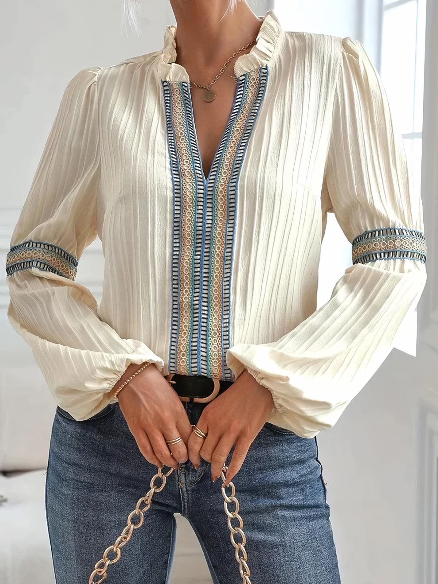 Elegante Cora Geplooide Blouse voor Dames