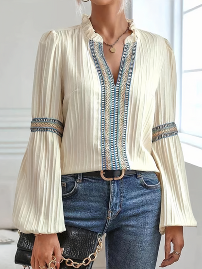 Elegante Cora Geplooide Blouse voor Dames