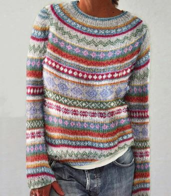Kleurrijke dames trui met leuk ontwerp - Mode Vibes