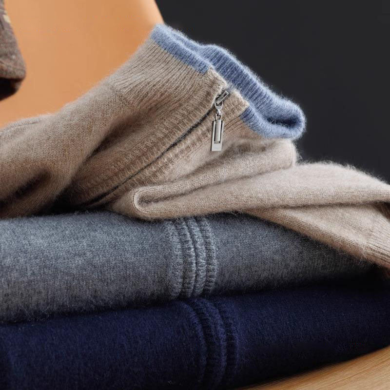 Aurel – Heren Cashmere Vest met Rits en Elegante Pasvorm