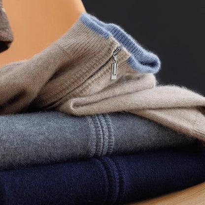 Aurel – Heren Cashmere Vest met Rits en Elegante Pasvorm
