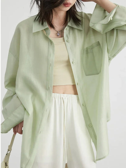 CHIC VEN Zomer Blouse met Lange Mouwen en Zonnebescherming