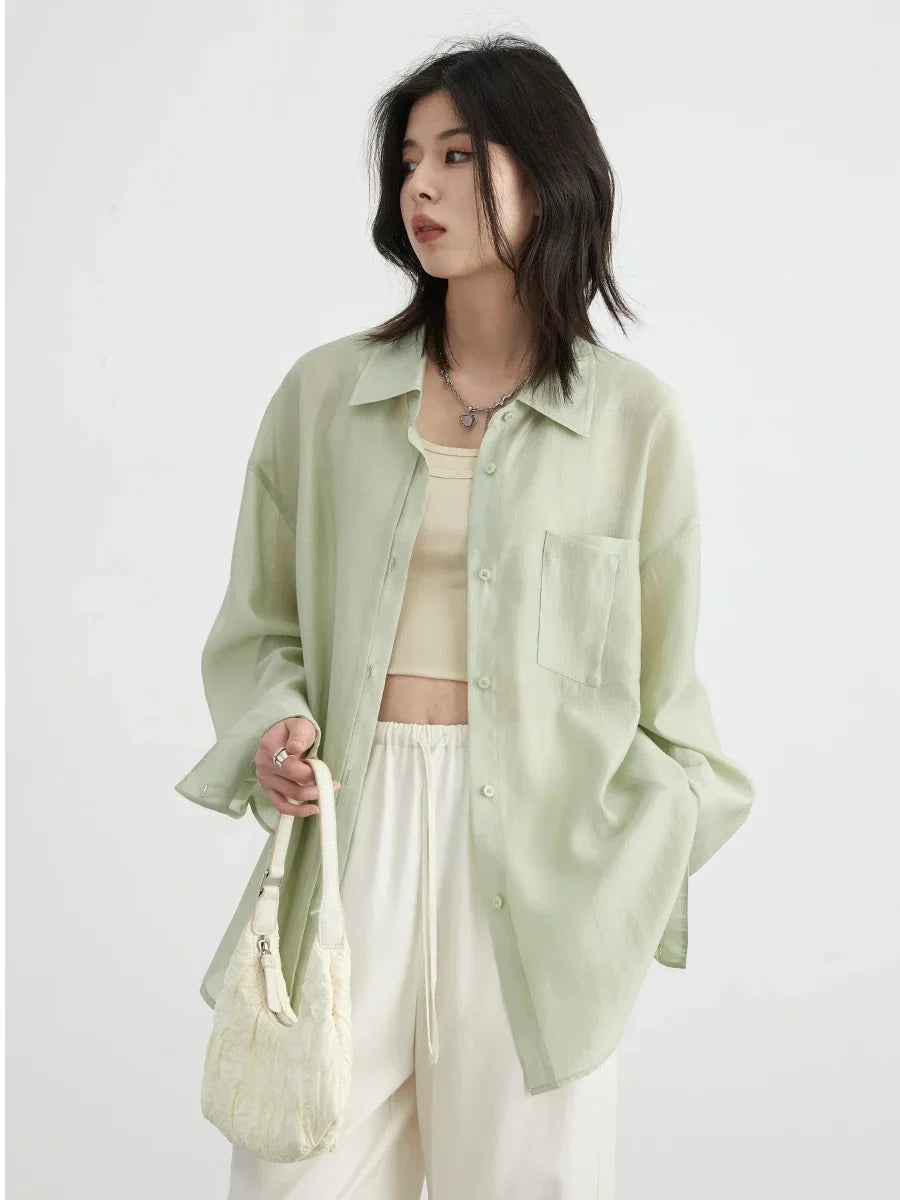 CHIC VEN Zomer Blouse met Lange Mouwen en Zonnebescherming