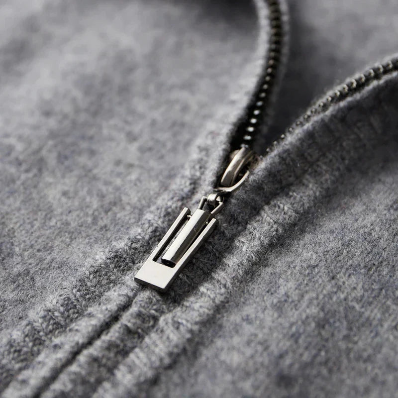 Aurel – Heren Cashmere Vest met Rits en Elegante Pasvorm