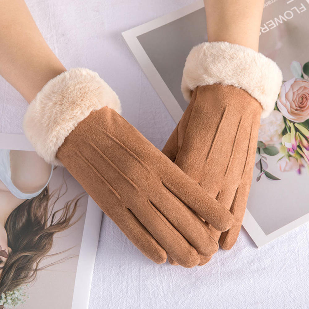 Leren Handschoenen Zacht Fluweel Stijlvol voor Dames