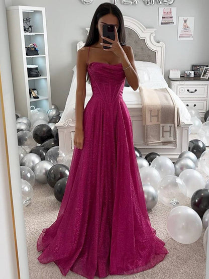 Avondjurk Satijn Open Rug Elegante Gala Jurk