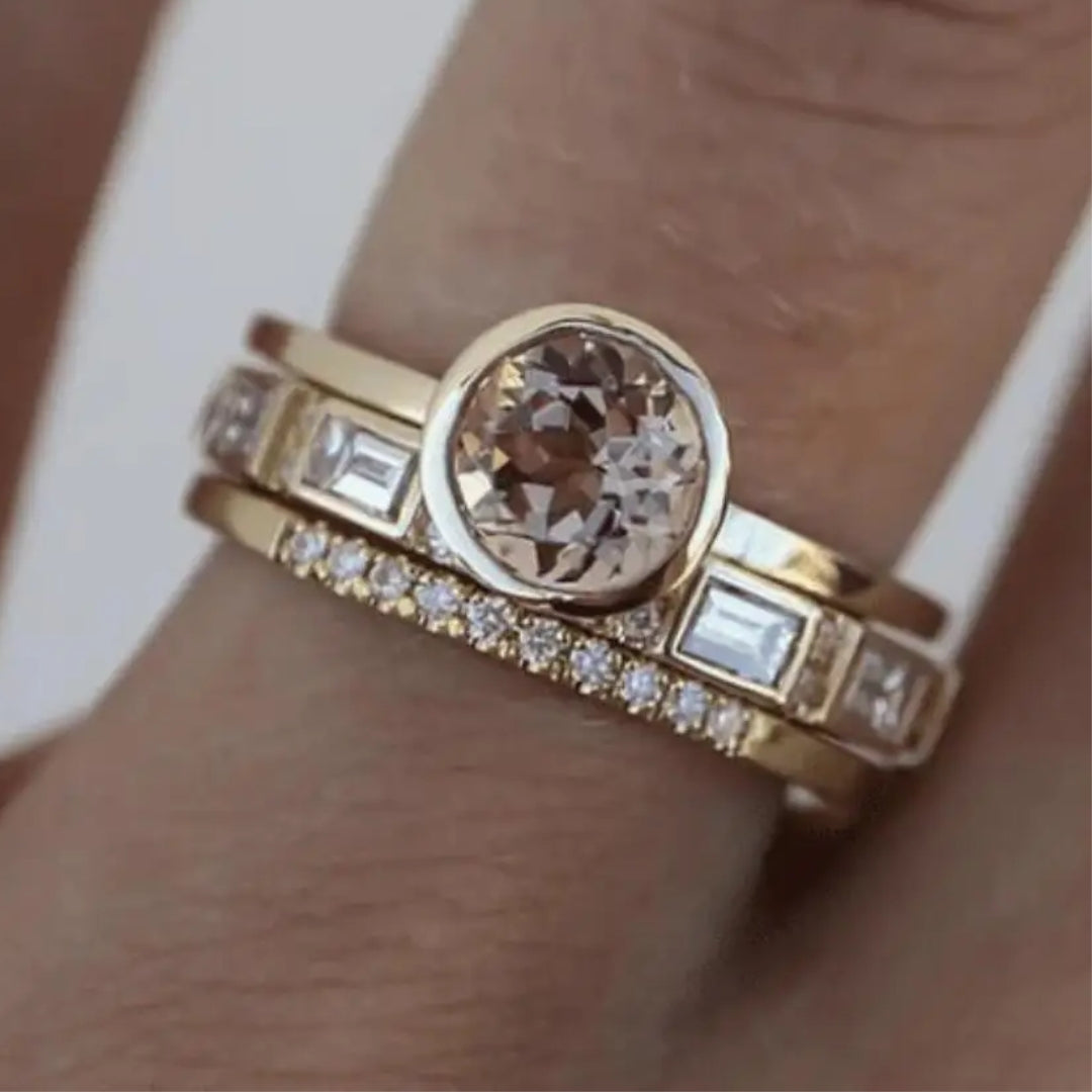 Gouden Ring met Kristallen Vintage Stijl Eliana