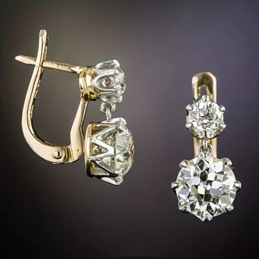 Gouden Oorbellen met Zirkonia Steentjes - Mode Vibes
