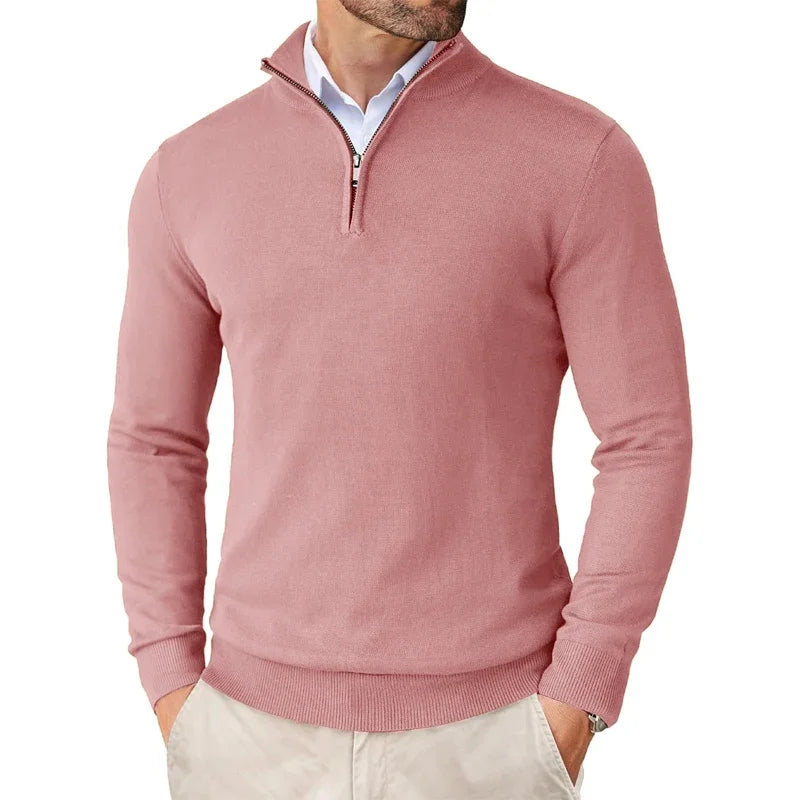 Caitlin Luxe Heren Trui | Zachte Katoenmix met Halve Rits, Casual 5