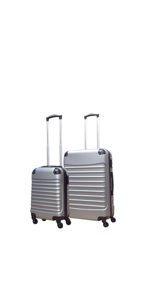 2-Delige Koffer Set Hardshell Milano Zilver - Mode Vibes