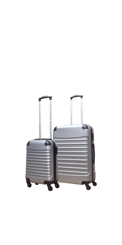 2-Delige Koffer Set Hardshell Milano Zilver - Mode Vibes