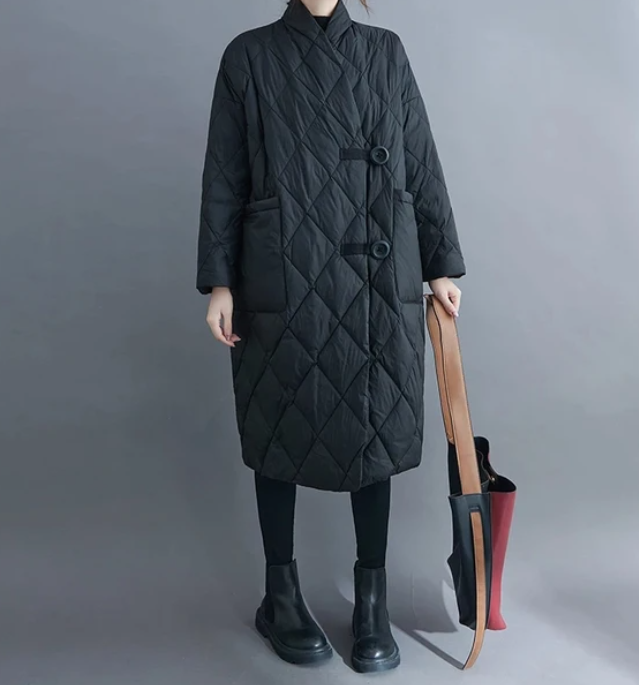 Clara | Cappotto con rombi e tasche
