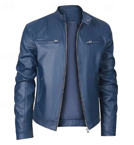 Heren Bikerjack van Kunstleer - Mode Vibes