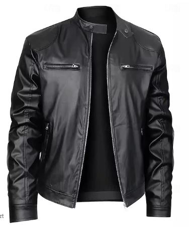 Heren Bikerjack van Kunstleer