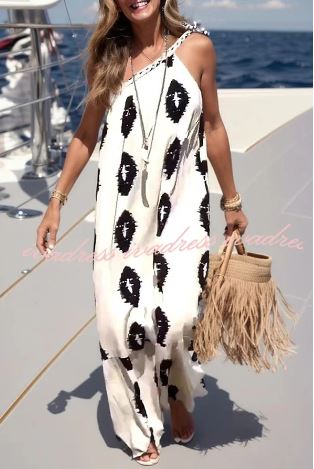 Maxi Jurk Eén Schouder Zomerjurk Vrouw - Mode Vibes