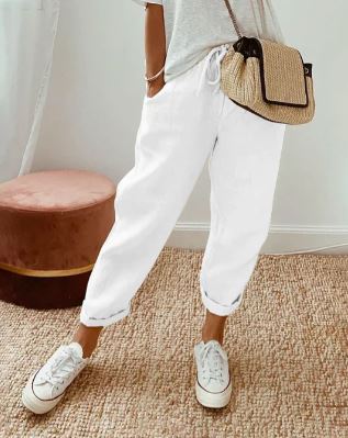 Katoenen Broek Elegante Comfortabele Zomerstijl