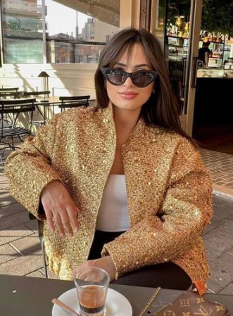 Winterjas met Glitter Pailletten voor Vrouw - Mode Vibes