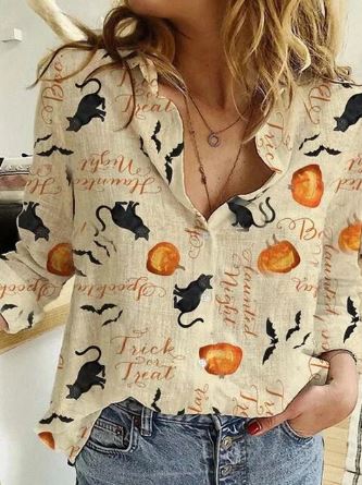 Halloween Blouse voor Vrouw Spookachtig Design